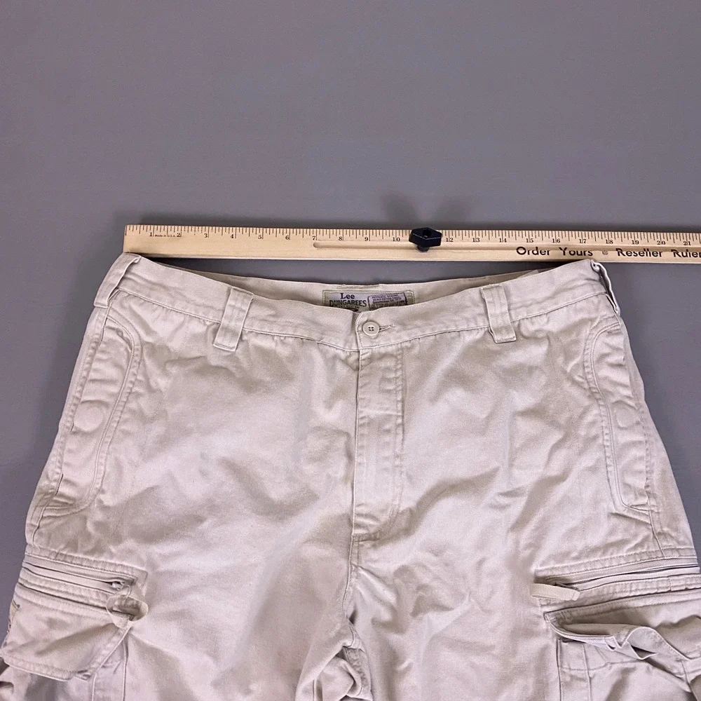 Lee Dungarees Shorts Men's Size 36 Khaki Tan Cotton Twill Cargo Heavy Duty